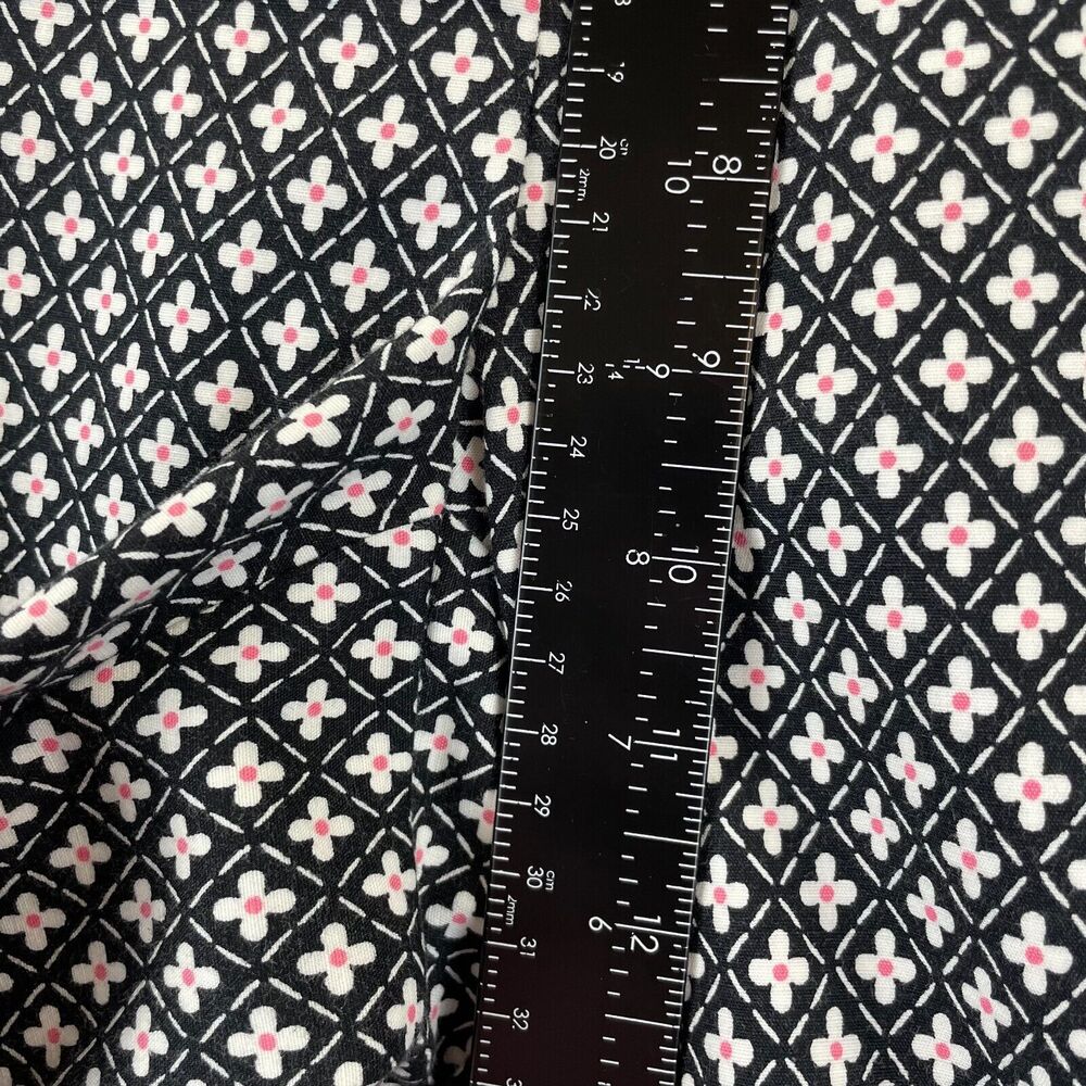 J Jill Capri Pants 12 Black Minimalist Stretchy Geometric Flower All-Over Career - Picture 8 of 13